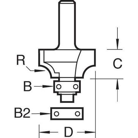 TREND 46/12X1/2 BEARING GUIDED OVOLO CUTTER