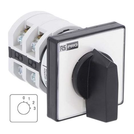 Rs Pro – Commutateur à cames 4 positions 1P 16A – Tension maximale 690V – Pour circuits électriques avec contrôle précis