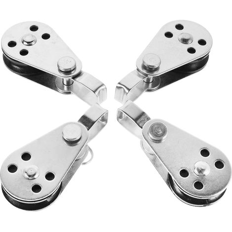 4pièces Poulies Marines Nylon avec Bloqueurs Acier Inoxydable pour Kayak Voile Et Activités Nautiques (1/5)