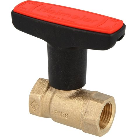 Valvola a sfera in rame rosso h, 2 FF/FF, maniglia t, 0600-08.000
