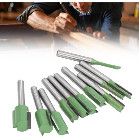Kit de 11 pièces comprenant un couteau droit à 6 manches, un couteau droit à simple et double tranchant, une tête de coupe-bordures, une tête de coupe-bordures et une fraise pour machine à graver. (1/5)