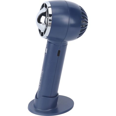 Ventilateur portatif à main 3 vitesses rechargeable USB, souffle puissant, léger, batterie 1200mAh, mini ventilateur portable pour bureau et voyage, bleu (1/5)