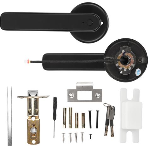 Poignée de porte connectée sans clé Serrure à empreinte digitale Code PIN Déverrouillage par clé USB Rechargeable pour Maison Bureau Version Standard (1/5)