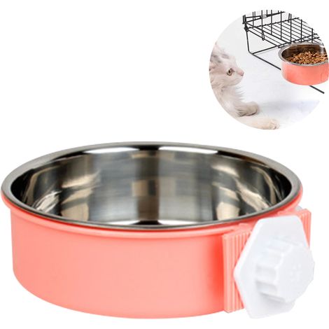 Gamelle pour animaux de compagnie, gamelle suspendue en acier inoxydable pour chiens, perroquets et oiseaux. Accessoire pour cages et caisses. (1/5)