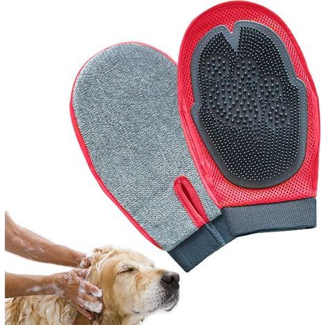 Gant de toilettage pour animaux, gant nettoyant pour le bain et le massage, brosse anti-poils pour chiens et chats