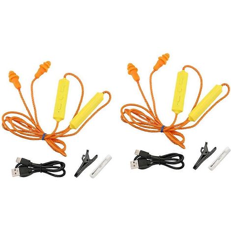 Lot de 2 bouchons d'oreille avec casque Bluetooth pour le travail, protection auditive, adaptés aux chantiers et aux environnements bruyants. (1/5)