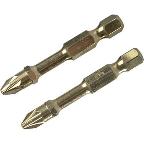 Makita 50mm Impact Gold Torsion Pozi Screwdriver Bits PZ2 X2 Twin Pack B-28282 (1/5)