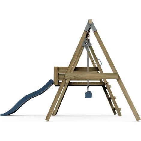 Premium Single Swing with Deck - Flex Navy Blue (1/5)