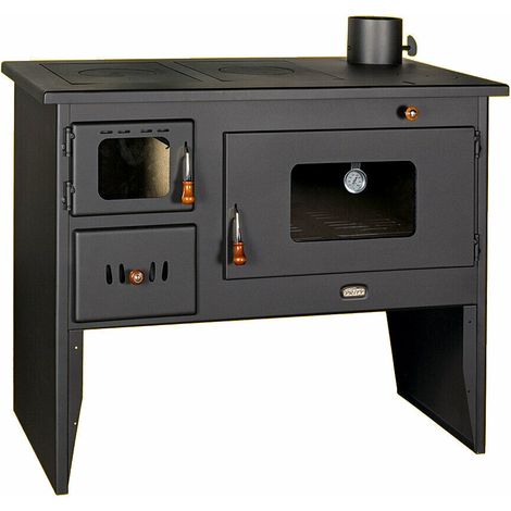 Cocina de leña con horno y placa superior metálica Prity 2P50 - 16 kW, Versátil y Potente
