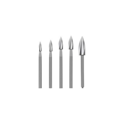 Jeu de 5 forets à bois, acier, polyvalent, argent (1/5)