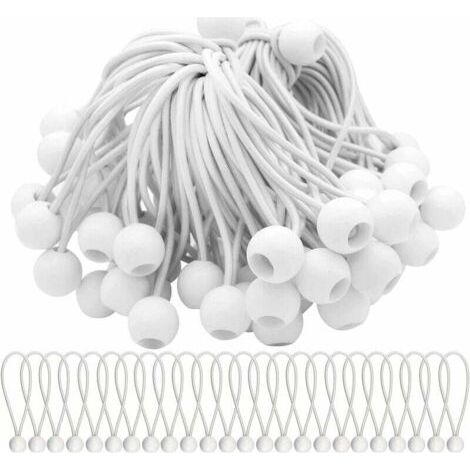Confezione da 40 tenditori elastici Aiperq, corde elastiche con palline, corde elastiche a molla, palline elastiche per tendoni, tende, striscioni e teloni. (1/4)