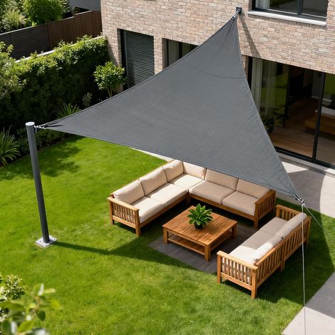 HENG FENG Voile d'ombrage Triangulaire 6x6x6m, Anthracite (1/5)