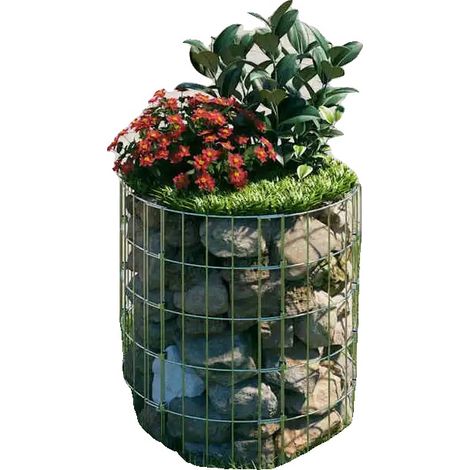 Poteau Gabion, Acier Galvanisé, Ø50 cm x 50 cm, Assemblage Facile, Construction Robuste, Convient pour l'Aménagement Paysager (1/5)