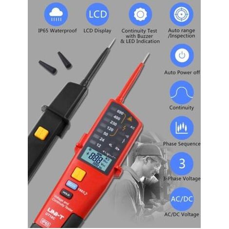 UT18C Testeur de Tension Multifonction Étanche Voltage Numérique Voltmètre Tension Tester 12 V690V AC/DC Portée Automatique LCD Affichage LCD