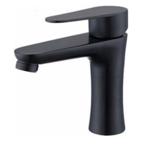 Moderne Robinet Mitigeur Lavabo Poignée unique Robinet de Salle de Bains Chaude et Froide Réglable Noir mat (1/4)