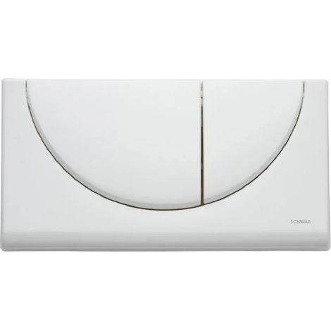 Plaque de commande murale WC encastré VIVA, double touche blanche (1/2)