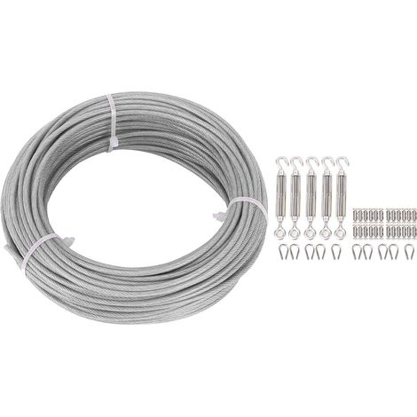 8 Zoll Drahtseil Set Edelstahlseil 304 100 Fuß Lichterketten
