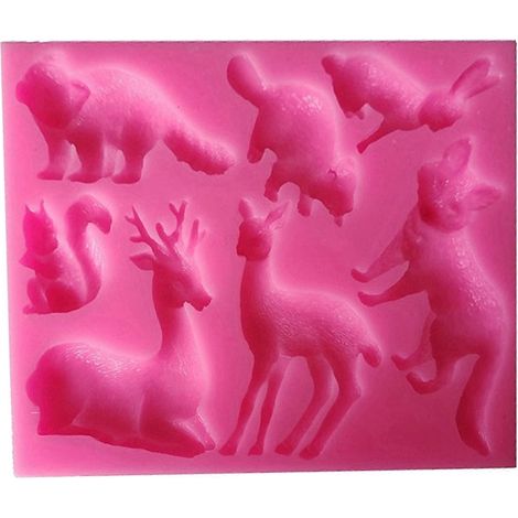 Moule à Savon Chocolat Animaux Forêt Délicat Cerf Lapin Décoration Gâteau (1/4)