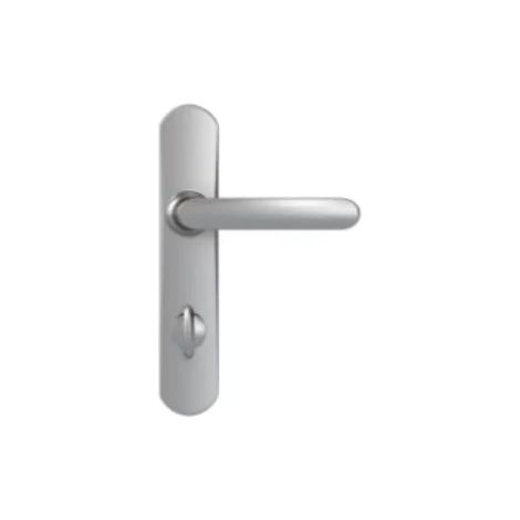 Maniglie delle porte con piastra di bloccaggio, interasse 165 mm, cromato a specchio