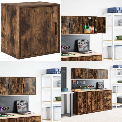 vidaXL Garagen-Wandschrank Räuchereiche Holzwerkstoff (1/5)