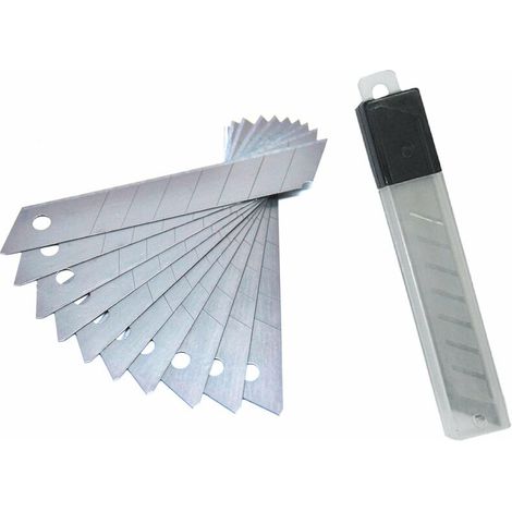 10x Lame sécable de rechange pour cutter 18mm avec étui Travaux Découpe Pratique