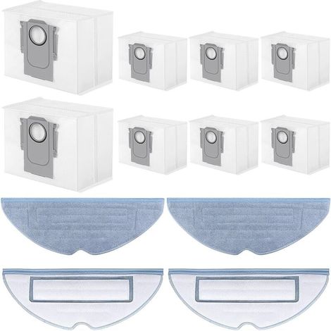 pour Roborock Aspirateurs Robot S7 MaxV Ultra/ S7 Pro Ultra, Accessoires Kit Englober 8 Sacs Aspirateur et 4 Serpillière, pour Nettoyage des Sols (1/4)
