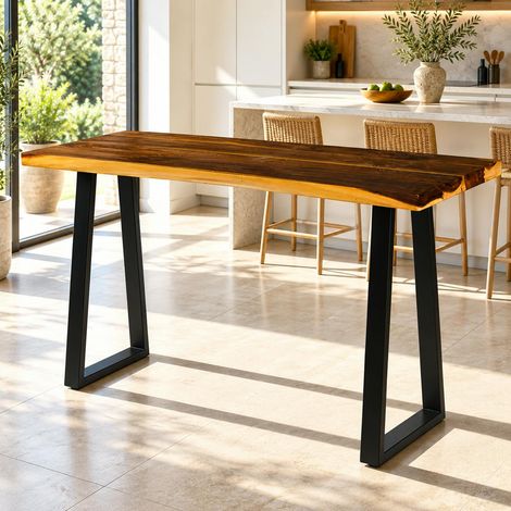 Table haute en bois de suar massif 180 cm NAUTA (1/5)