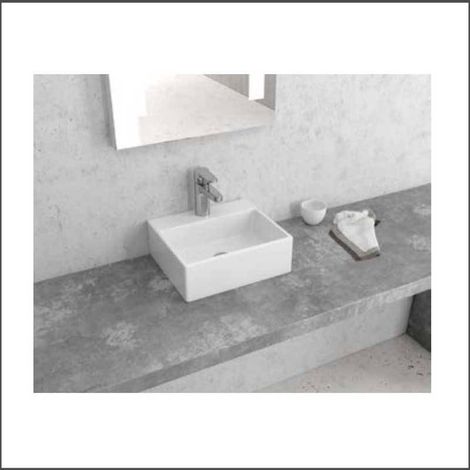 Lavabo d'Appoggio 34x29,5x12 cm Squadrato - Ceramica Bianco (1/2)