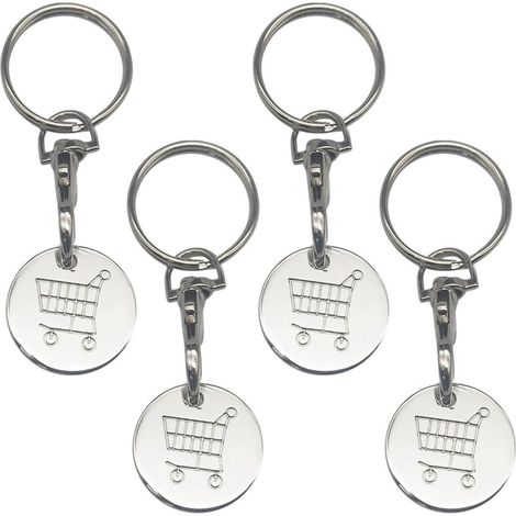 4 Einkaufswagenlöser, robuster Metallchip, Warenkorb Entriegelung, praktischer wiederverwendbarer Chip (1/3)