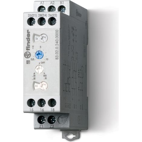 Tempo multifonction multitension 2RT 10A 24-240VAC DC de 0,05s à 10jrs IECEx FINDER 830202400003PAS