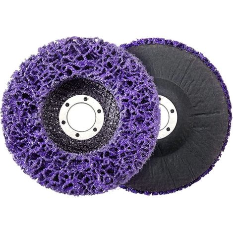 Disques de Nettoyage, Disque Abrasif pour Meuleuse d’Angle 2 Pcs Disque de Nettoyage en Acier Inoxydable 125mm Disque de Nettoyage Abrasif-DOU