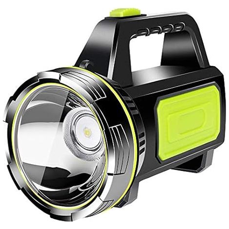 Torche Rechargeable LED, Lampe de Poche à Projecteur Portable USB Grandes, Piles Projecteur Haute Puissance Lanterne de Lumière Latérale, pour Camping et Activités de Plein Air (1/5)
