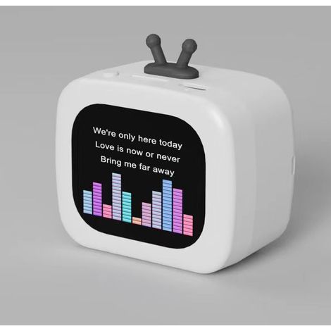 Enceinte Bluetooth intelligente avec contrôle via application, générateur de bruit blanc, réveil, affichage météo, album photo, appels mains libres, portée de 15 m, puissance de sortie de 5 W, chargem (1/5)