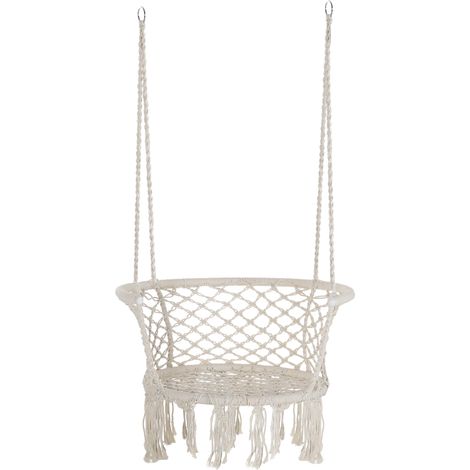 Outsunny Amaca da Giardino Boho Chic Sedia Sospesa per Interni Esterni