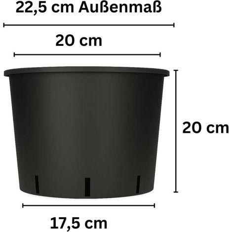 Blumentopf Rund 5 Liter 20x20 cm Pflanztopf Blumentopf Kunststoff (1/5)