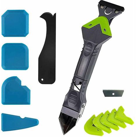 11 Pieces Silicone Sealant Smoother Set, New Upgrade Caulking Glass Glue Corner Scraper, Silicone Sealant Finishing Tool Grout Scraper