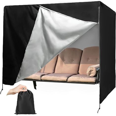 Gartenschaukelüberzug für 3-4-Sitzer, Gartenschaukelüberzug für 3-Sitzer, Sonnenschutz für Gartenschaukel, 220 x 145 x 170 cm, 420D Oxford-Gewebe, für Gartenschaukel, Hängematte (1/5)