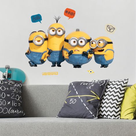 Stickers repositionnables - Personnages Les Minions - 36.5 cm x 17 cm (1/5)