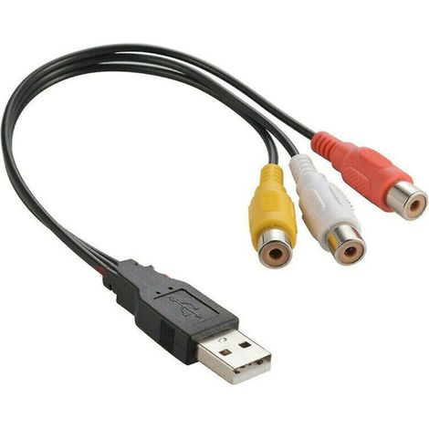 Convertisseur USB 2.0 Mâle vers RCA RGB Femelle - Câble Vidéo AV pour HDTV et PC - Lot de 2 (1/4)