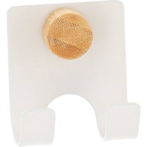 Porta rasoio in metallo da fissare alla struttura con viti in bambù - bianco opaco - Tendance (1/2)