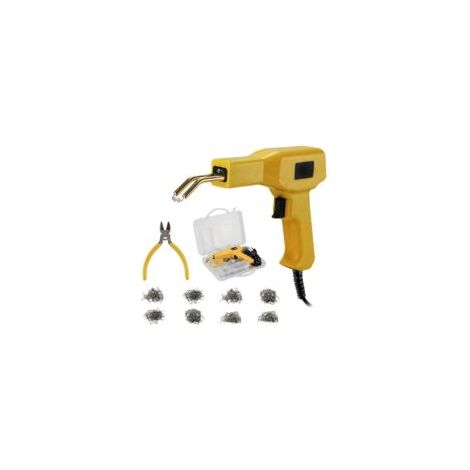Soudure Plastique, Agrafeuse a Chaud pour Reparer Plastique avec 400 Agrafes, Agrafeuse Plastique pour Réparation Pare-Chocs et Carrosserie, Pistolet à Souder Soudage Plastique--