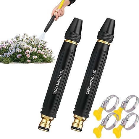 Embout de Buse D'arrosage Haute Pression, Buse Haute Pression pour Tuyau de Jardin, Buse de Tuyau D'arrosage Haute Pression, Accessoire de Pulvérisation Réglable à Main Résistant, avec 3 Modèles