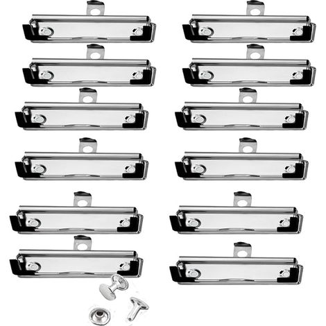 Clip per portablocco, clip in metallo per portablocco con foro retrattile per appendere, clip per ufficio, progetti creativi, scuola (1/5)
