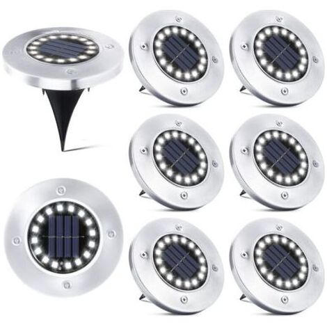 16 LED Lampe Solaire Extérieur-8 Pièces Spot Solaire Jardin Etanche Lampadaire pour Passerelle Chemin Terrasse Cour Souterraine Encastrer Pelouse NPTERBL (1/4)
