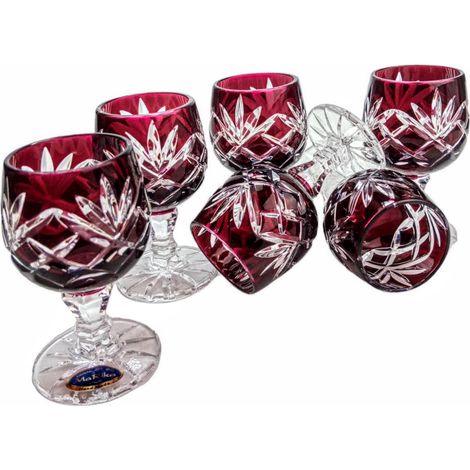 Vasos de vodka Ruby Crystal de 40 ml con diseño de piña (1/5)
