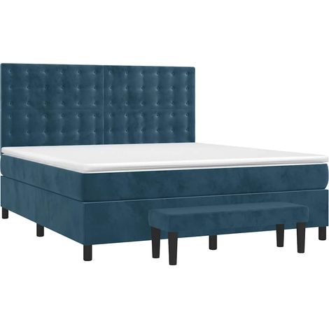 Maison Exclusive - Cama box spring con colchón terciopelo azul os (1/5)