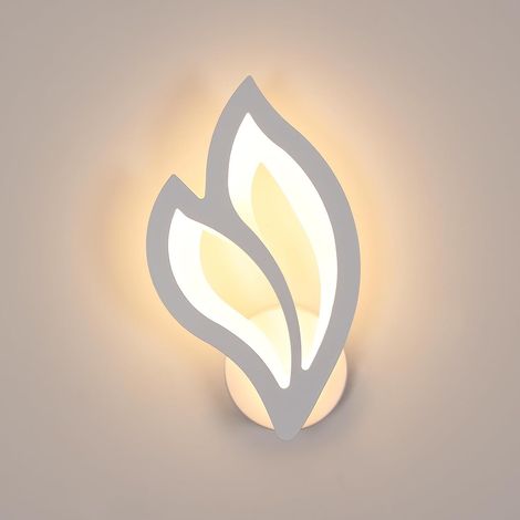 COMELY Applique Murale LED Intérieure Blanc, Lampe Murale Moderne Créative en Forme de Fleur en Acrylique 13W 1500LM 3000K Lumière Blanche Chaude, Luminaire pour Chambre, Salon, Couloir (1/5)