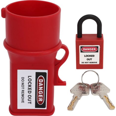 Dispositivo di bloccaggio per prese con perno e manicotto, set di bloccaggio per prese impermeabile e lucchetto di sicurezza con chiavi da 2 pollici di diametro.