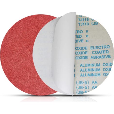 Papier de verre autocollant rond grain 60. Disque de ponçage PSA diamètre 300 mm convient au bois, aux meubles, au traitement de polissage du plastique - Disque de sable de taille moyenne DS300 (6 piè (1/5)