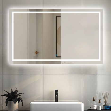 Espejo de baño Aica LED 120×70cm, antivaho, brillo regulable, función memoria, tres temperaturas de color (1/5)